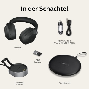 Casti audio Jabra Evolve2 85, wireless, cu microfon, noise cancelling, negru - Img 7