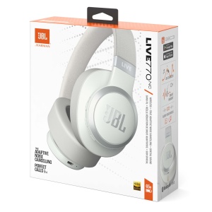 Casti audio JBL Live 770 NC, Bluetooth, 65 ore autonomie, Alb - Img 9