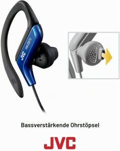 Casti audio JVC HAEB75R Sport, cu clip ajustabil, rosu, rezistente la stropi - Img 3