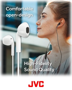 Casti audio JVC HAFR17UCW, USB-C, Negru, Neodym, Rezistente la apa - Img 2