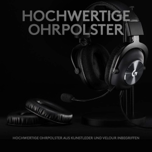 Casti audio Logitech G, Negru, cu microfon detasabil, surround sound - Img 4