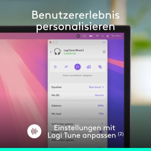 Casti audio Logitech Zone Wired 2 cu anulare activa a zgomotului, USB-C, design confortabil - Img 7