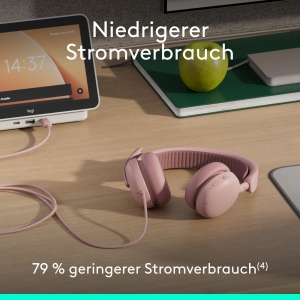 Casti audio Logitech Zone Wireless 2 ES pentru Business, Bluetooth, ANC, Roz - Img 8
