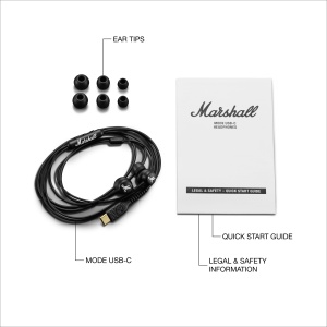 Casti audio Marshall Mode USB-C cu microfon, design in-ear, cablu knotenfrei - Img 5
