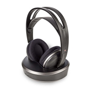 Casti audio NEDIS RF, max. 11 ore autonomie, raza de 100 m, negrusilver