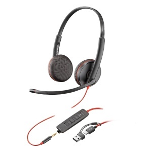 Casti audio Poly Blackwire 3225 cu microfon noise cancelling, USB-C si 3.5mm