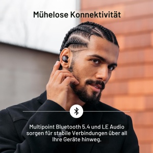 Casti audio Sennheiser Momentum True Wireless 4, Bluetooth 5.4, 30 ore autonomie, Alb Argintiu - Img 6