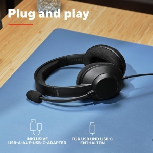 Casti audio Trust Ayda Max cu microfon, Noise Cancelling, USB, 1.8m - Img 8