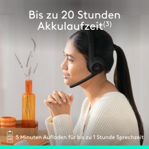 Casti Bluetooth fara fir Logitech Zone 300 cu microfon incl. anulare a zgomotului, compatibile cu Windows, Mac, Chrome, Linux, iOS, iPadOS, Android - Negru - Img 5