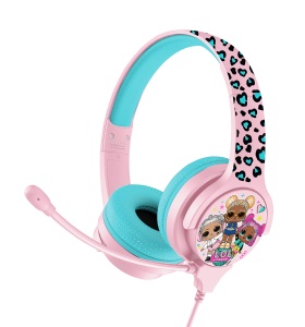 Casti interactive OTL Technologies LOL Surprise, cu microfon si cablu Interactive Kids (reglabil ca marime)