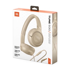 Casti JBL Tune 530 Wired On-Ear Microfon Pure Bass Beige - Img 6