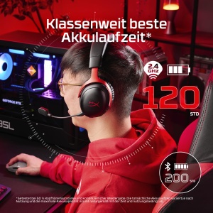 Casti Wireless Gaming HyperX Cloud III S, Multiplatforma, 2.4GHz, Bluetooth, Durata de viata a bateriei de pana la 120 de ore, 2.4GHz, Driver de inclinare de 53 mm, Microfon detasabil de 10 mm - Negru - Img 5