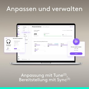 Casti wireless Logitech Zone Wireless 2 ES Bluetooth ANC adaptiv certificat Microsoft Teams Grafit - Img 9
