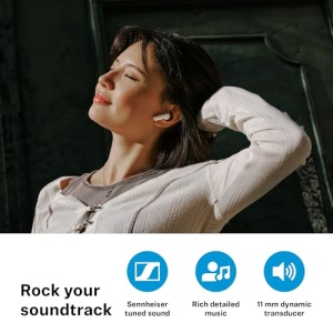 Casti wireless Sennheiser ACCENTUM Open Earbuds Bluetooth IPX4 28h autonomie Sakura - Img 4