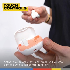 Casti wireless Skullcandy Smokin Buds autonomie 20 ore materiale sustenabile microfon portocaliu - Img 7