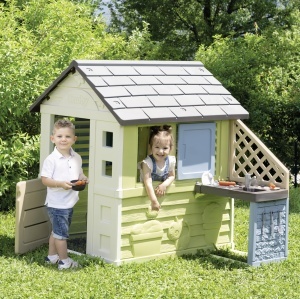 Casuta de joaca pentru copii Smoby Life - Pretty, 110x127x145 cm, cu bucatarie, reciclata - Img 4