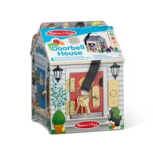 Casuta din lemn pentru copii Melissa Doug, cu sonerii, 4 figurine, multicolor - Img 3
