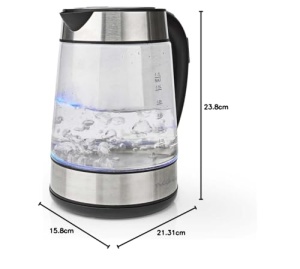 Ceainic - 1,7 l - Sticla - Transparent - 60,70,80,90,100 degC - Afisaj temperatura - Pivotare 360 de grade - Element de incalzire ascuns - Controler Strix - Protectie la fierbere - Img 8