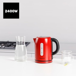 Ceainic electric Taurus Vintage Compact Red | 2400 W | 1 L | Baza 360deg | Oprire automata | LED | maner ergonomic | Viziera de apa | Otel inoxidabil | Indicator de cupa | Rosu - Img 2