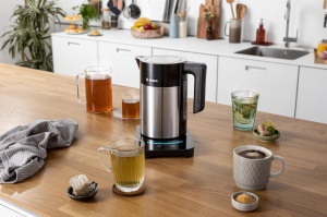 Ceainic fara fir Bosch TWK7203, oprire automata, protectie la supraincalzire, 7 setari de temperatura, functie de mentinere la cald, 1,7 L, 2200 W, negru - Img 2