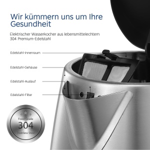 Ceainic Midea din otel inoxidabil 17L ceainic fara BPA functie de gatit sub presiune de 2200W ceainic cu indicator de nivel al apei indicator luminos  - Img 3
