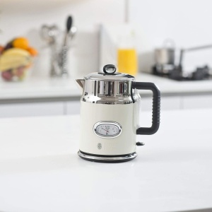 Ceainic Russell Hobbs [1.7l, 2400W] Retro Cream & Polished Stainless Steel (functie de gatit sub presiune, indicator de temperatura a apei in design retro, indicator extern al nivelului apei) Ceainic vintage 21672-70 - Img 7