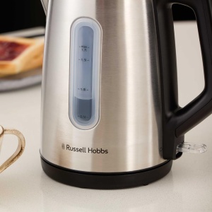 Ceainic Russell Hobbs (pentru apa calda, ceai sau cafea, capacitate de 1,7 l, otel inoxidabil, gura de scurgere perfecta, filtru de calcar detasabil si lavabil, indicator albastru stralucitor, 2400W) Heaton 27380-70 - Img 8