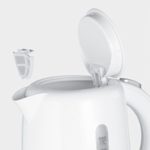 Ceainic SEVERIN, capacitate 1,7 L, cu filtru de calcar detasabil, indicator de nivel al apei, buton de pornire-oprire si indicator luminos, 2.200 W, alb, WK 4325 - Img 6