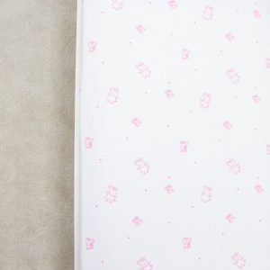 Cearsaf cu elastic Peppa Pig, design Prancer, roz cu alb, 70 x 140 cm - Img 4