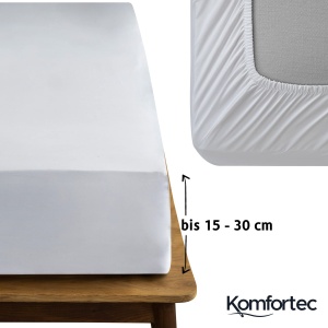 Cearsaf Komfortec Jersey 90x200 cm, 100% Bumbac, Alb - Img 4