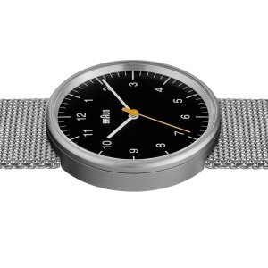 Ceas barbatesc Braun BN0021BKSLMHG, 38mm, curea din otel milanez, cadran negru - Img 4