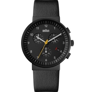 Ceas barbatesc Braun BN0035BBKBKG, cronograf cu datumsanzeige, cadran negru, bratara din piele