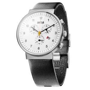 Ceas barbatesc Braun BN0035BWHBKG, cronograf, 40mm, cadran alb, bratara din piele - Img 3