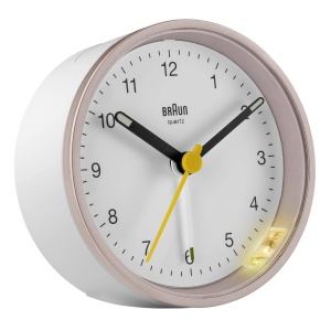 Ceas de perete analogic Braun BC12PW, Pink-Alb, cu functie de somn si alarma crescendo