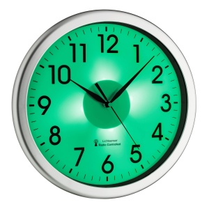 Ceas de perete analogic TFA Dostmann 60.3519.02, cu iluminare LED verde, design compact - Img 3