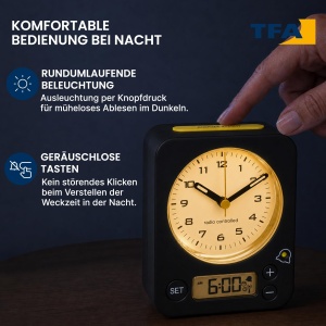 Ceas de perete TFA Dostmann Combo 60.1511.01.07 cu alarma digitala - Img 4