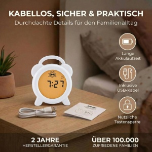 Ceas desteptator pentru copii Alecto BC-100, cablu Micro-USB, cu lumini ajustabile - Img 8