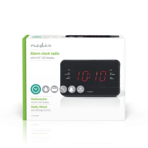 Ceas digital cu radio Nedis - 20 presetari AMFM, proiectie ora, snooze, negru - Img 5