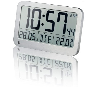 Ceas digital de perete BRESSER MyTime MC LCD, 225x150mm, cu termometru