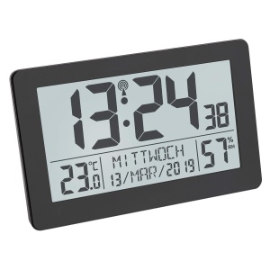 Ceas digital de perete TFA Dostmann 60.2557.01, negru, cu alarma si termometru - Img 5
