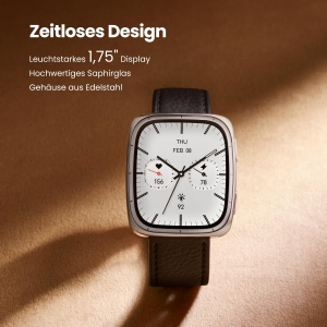 Ceas inteligent Amazfit Active 2, 43mm, AMOLED, GPS, 10 zile autonomie, banda din piele neagra - Img 2