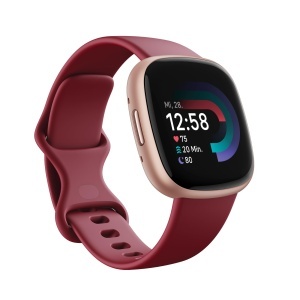 Ceas inteligent Fitbit Versa 4, 6 zile autonomie, compatibil AndroidiOS, culoare HimbeerrotAluminium