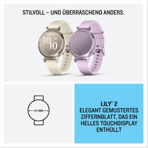 Ceas inteligent Garmin Lily 2, 2.54cm, 5 zile autonomie, culoare crem si aurie - Img 7