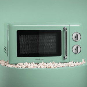 Cecotec Cuptor cu microunde Proclean 3010 Retro Green Mecanic, 20 L, 700 W, 6 niveluri, Cronometru pana la 30 de minute, Mod dezghetare, Design vintage in verde, finisaj din otel - Img 4