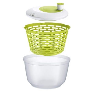 Centrifugator de salate Westmark, capacitate: 4,4 litri, o 23,5 cm, plastic, fara BPA, spinderella, culoare: transparent/alb/verde, 2430224A - Img 4