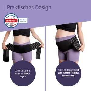 Centura de suport pentru gravida Reer, extra lunga, neagra - Img 3