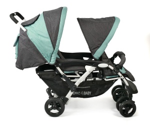 CHIC 4 BABY - Carucior Sibling DUO cu landou si husa de ploaie, Carucior Sibling pentru doi copii, carucior twin, carucior twin, carucior tandem, carucior tandem, carucior, menta melange - Img 3
