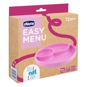 Chicco Babyteller 12 luni silicon alimentar roz cu ventuza si sectiuni separate - Img 5