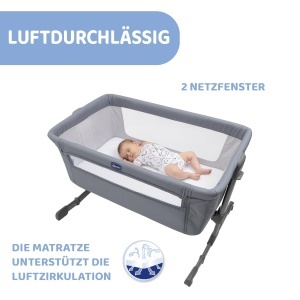 Chicco Next2Me Essential Newborn Co-Sleeper durabil compatibil cu diferite paturi reglabil pe inaltime inclinabil circulatie buna a aerului saltea si  - Img 9