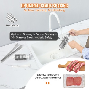 Ciocan electric pentru carne VEVOR LT-01, 450W, 54 lame din otel inoxidabil - Img 3